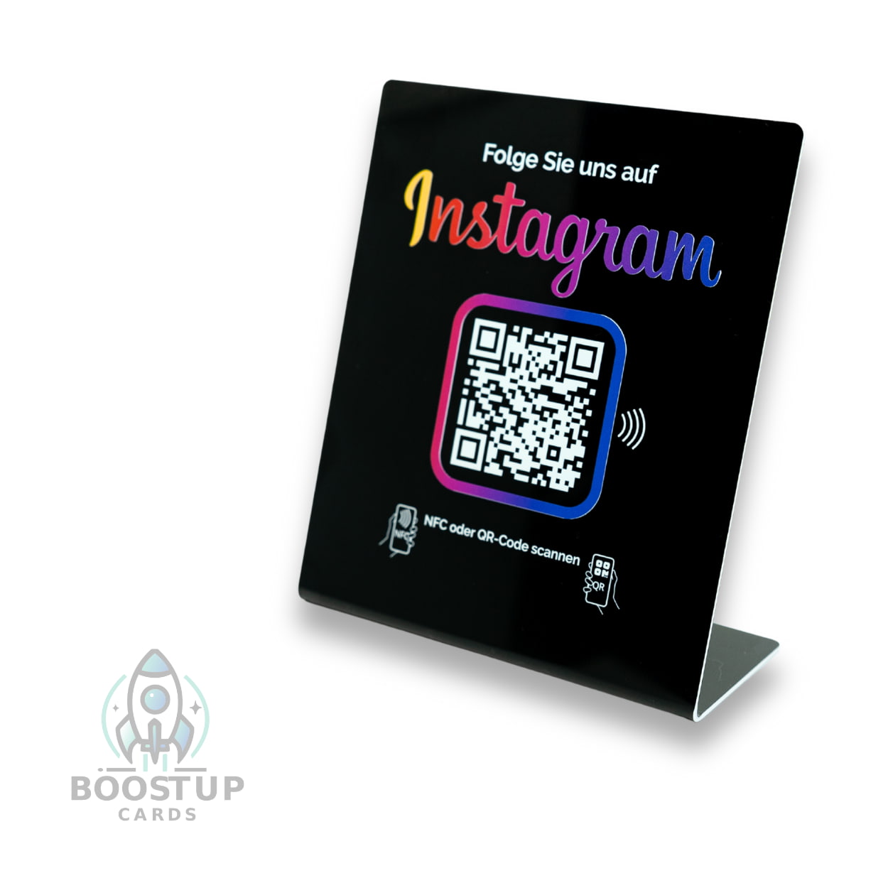 Instagram Booster Display – NFC/QR-Code Display Aufsteller für sofortige Follower!