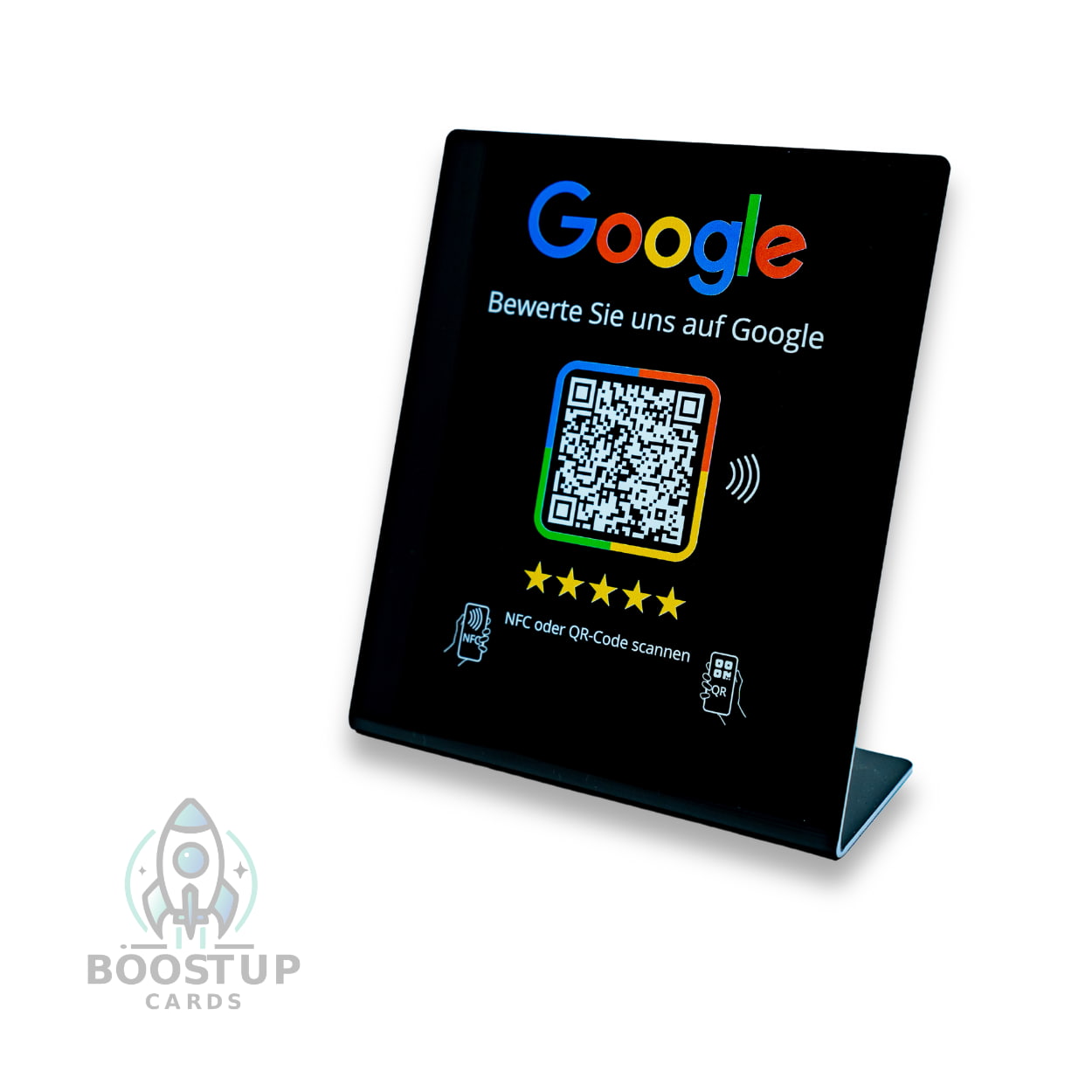 Google Review Booster - NFC / QR-Code Display - Bewertungsaufsteller