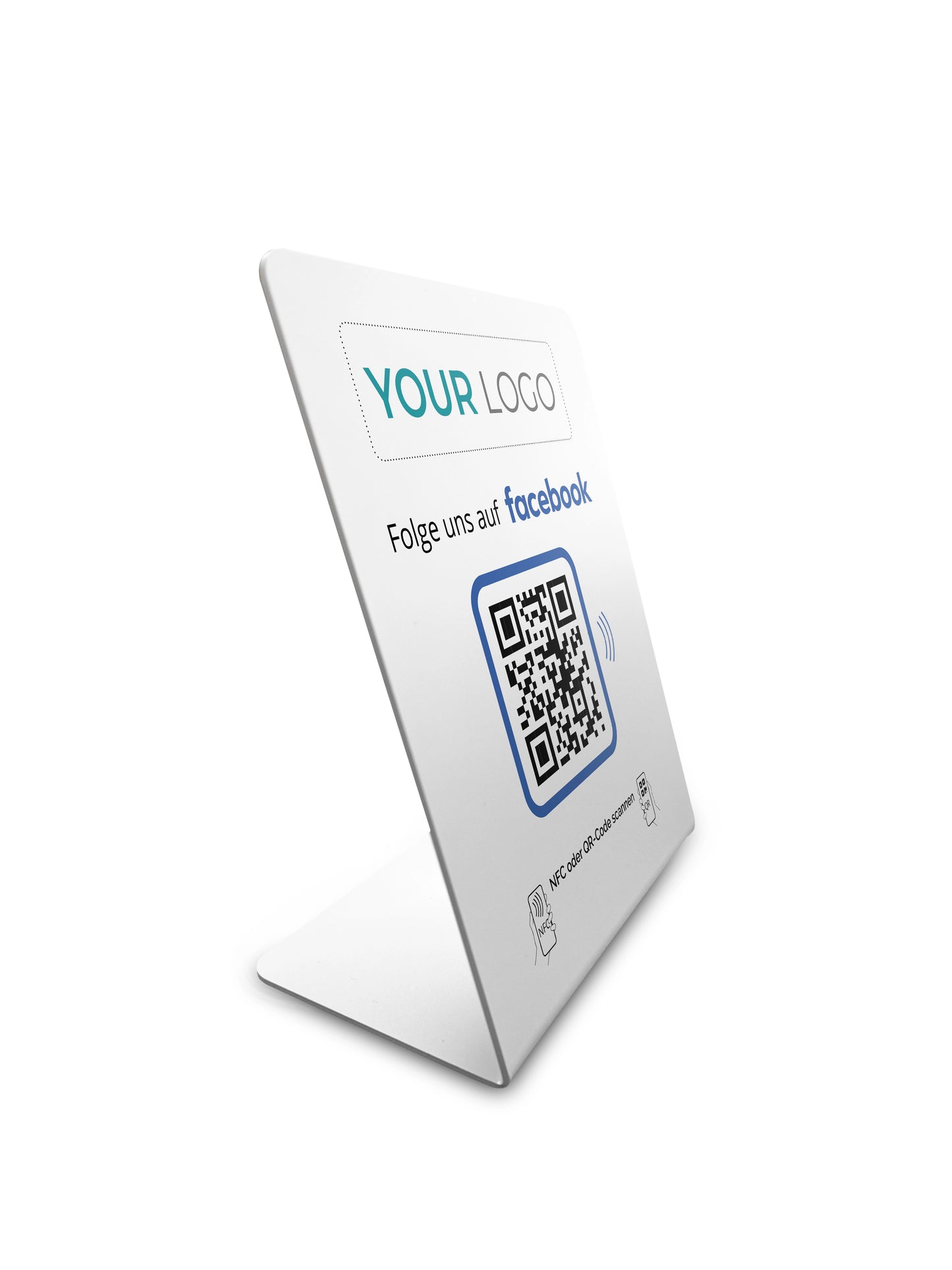 Facebook Follower Booster - NFC/QR-Code Display Aufsteller - Followerdisplay 12x14cm