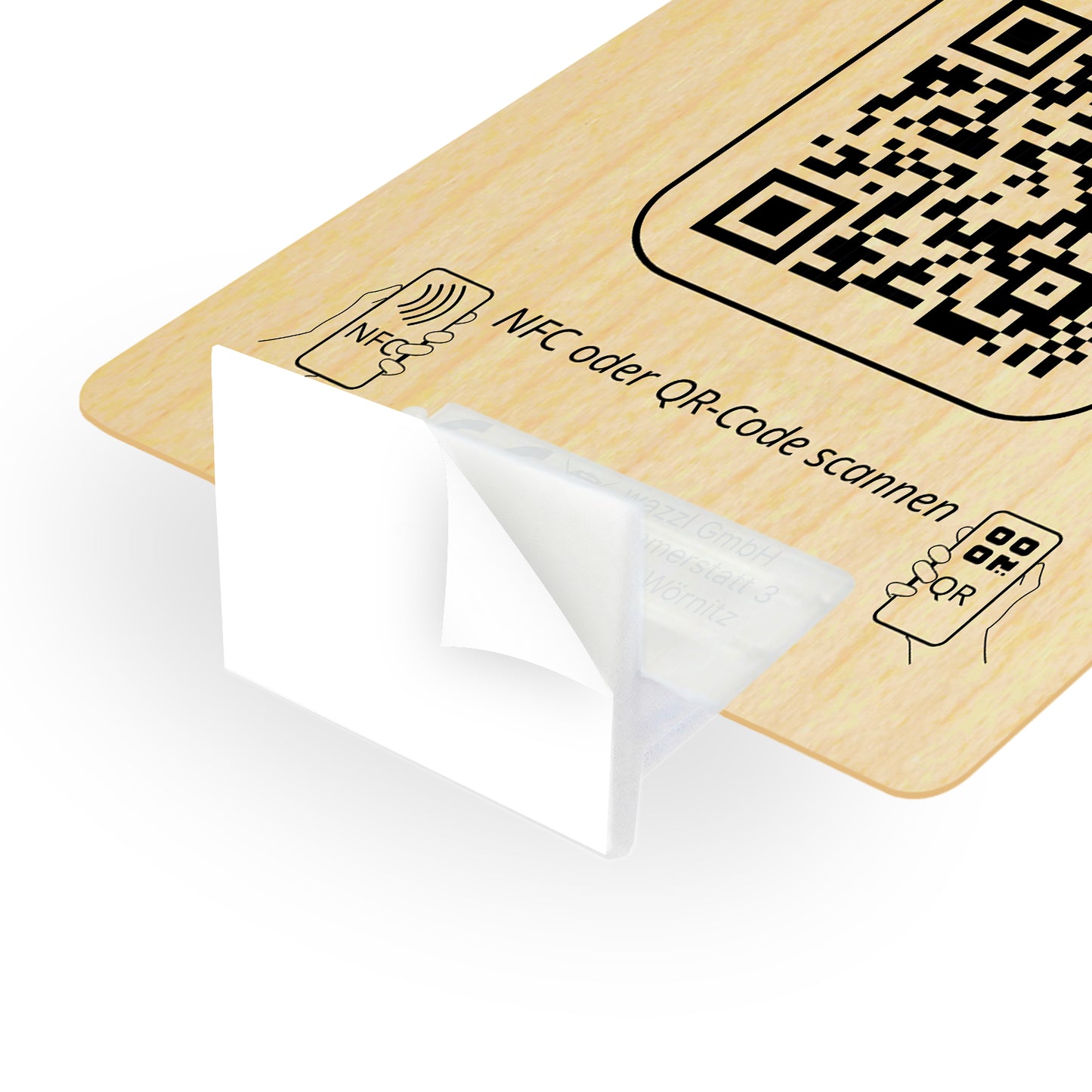 Holz Instagram Booster - NFC / QR-Code Aufsteller - für sofortige Follower-Zuwächse