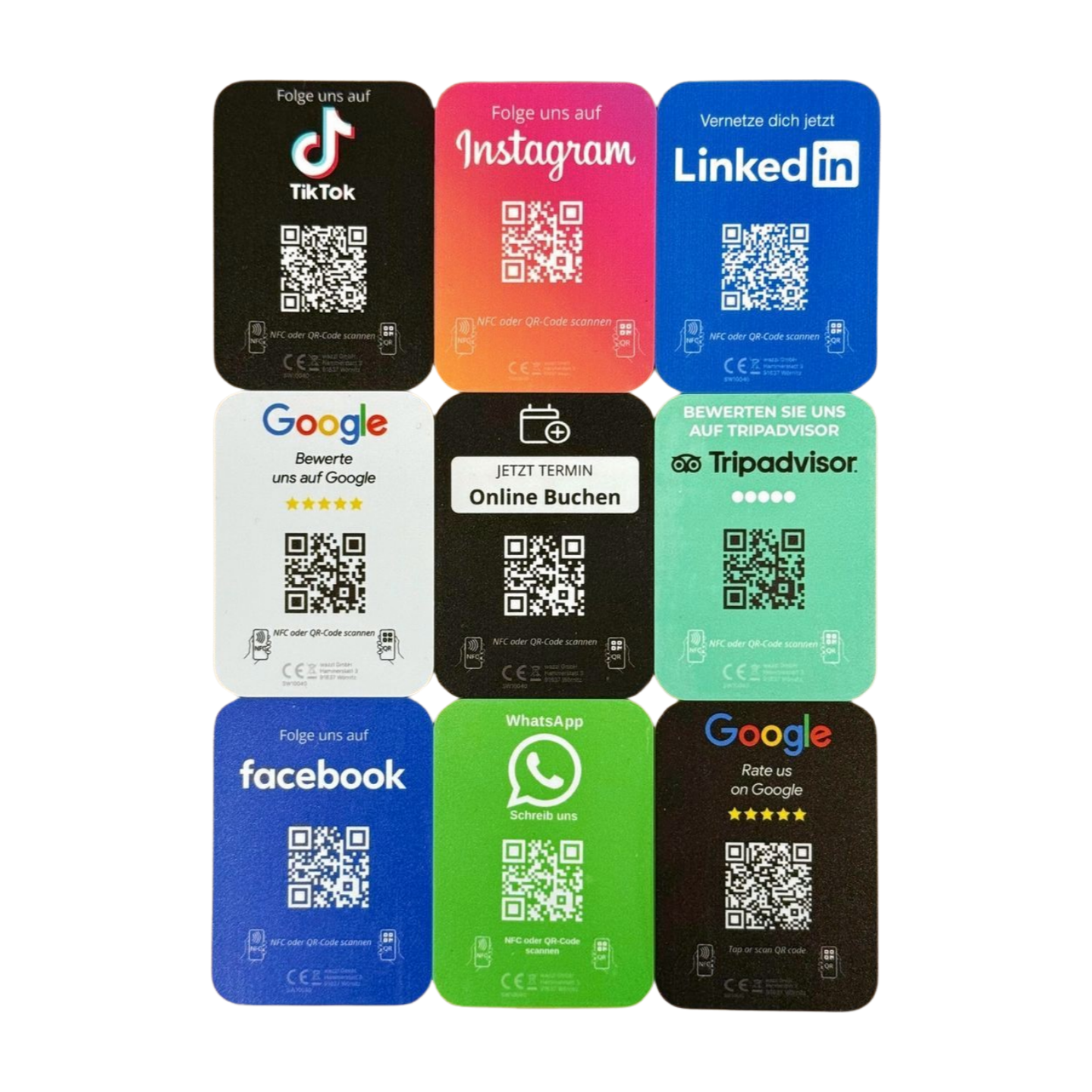Facebook Follower Booster - NFC/QR-Code Aufsteller - Followerkarte zum kleben