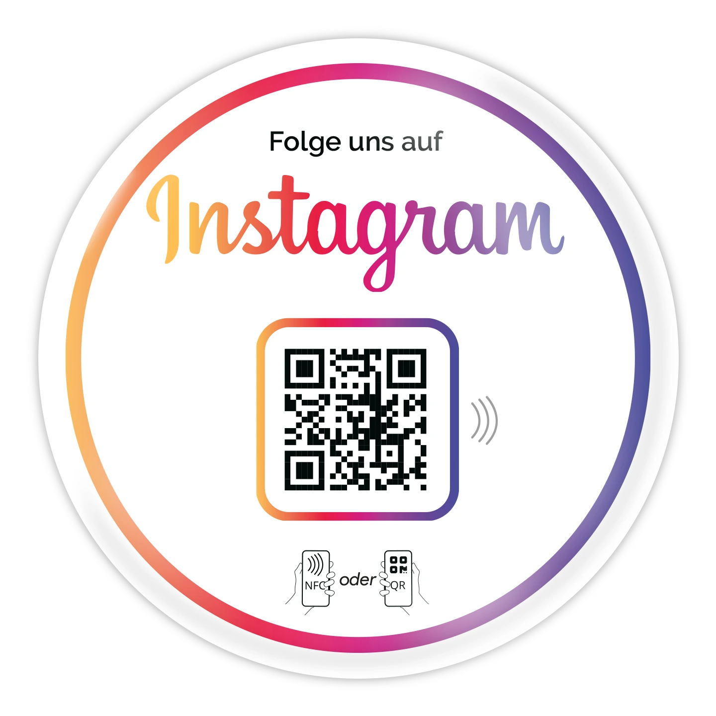 Instagram Follower Booster - NFC + QR-Code zum kleben - für sofortige Follower-Zuwächse!