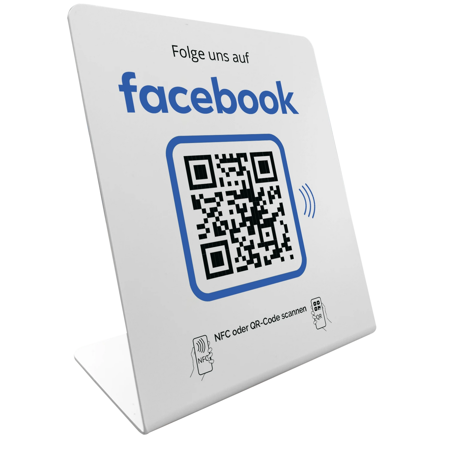 Facebook Follower Booster - NFC/QR-Code Display Aufsteller - Followerdisplay 12x14cm
