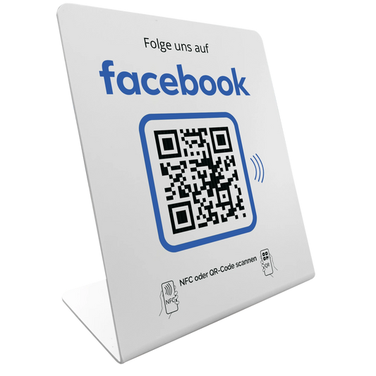 Facebook Follower Booster - NFC/QR-Code Display Aufsteller - Followerdisplay 12x14cm