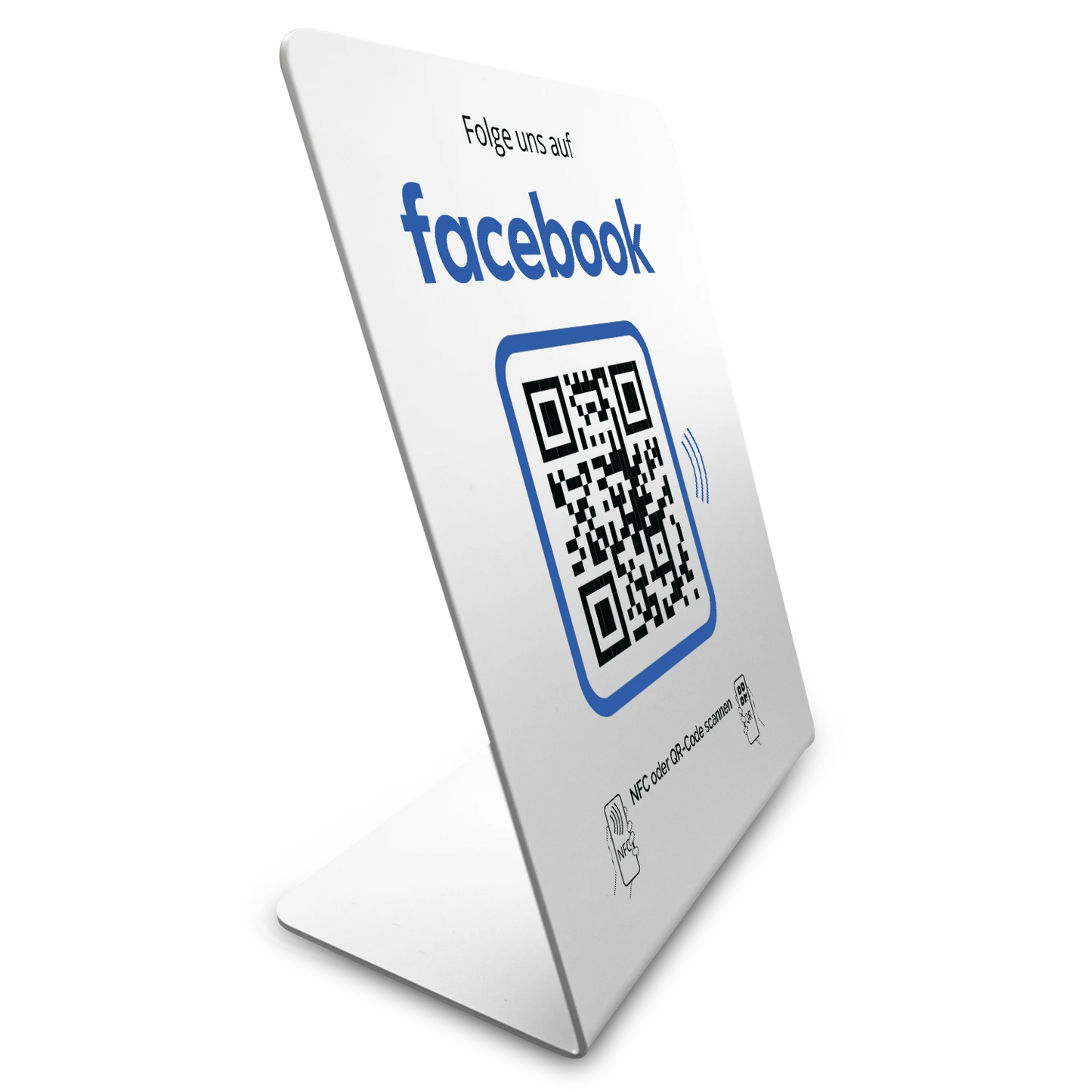 Facebook Follower Booster - NFC/QR-Code Display Aufsteller - Followerdisplay 12x14cm