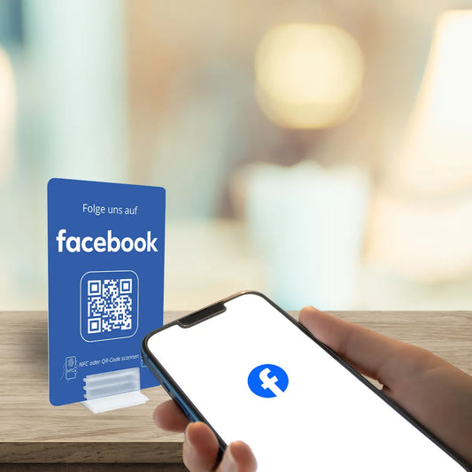 Facebook Follower Booster - NFC/QR-Code Aufsteller - Followerkarte