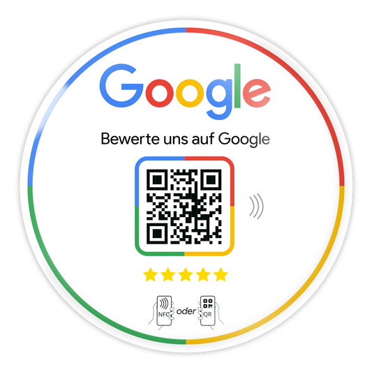 Google Review Booster - NFC + QR-Code zum kleben - Vorprogrammiert auf Ihr Unternehmen!