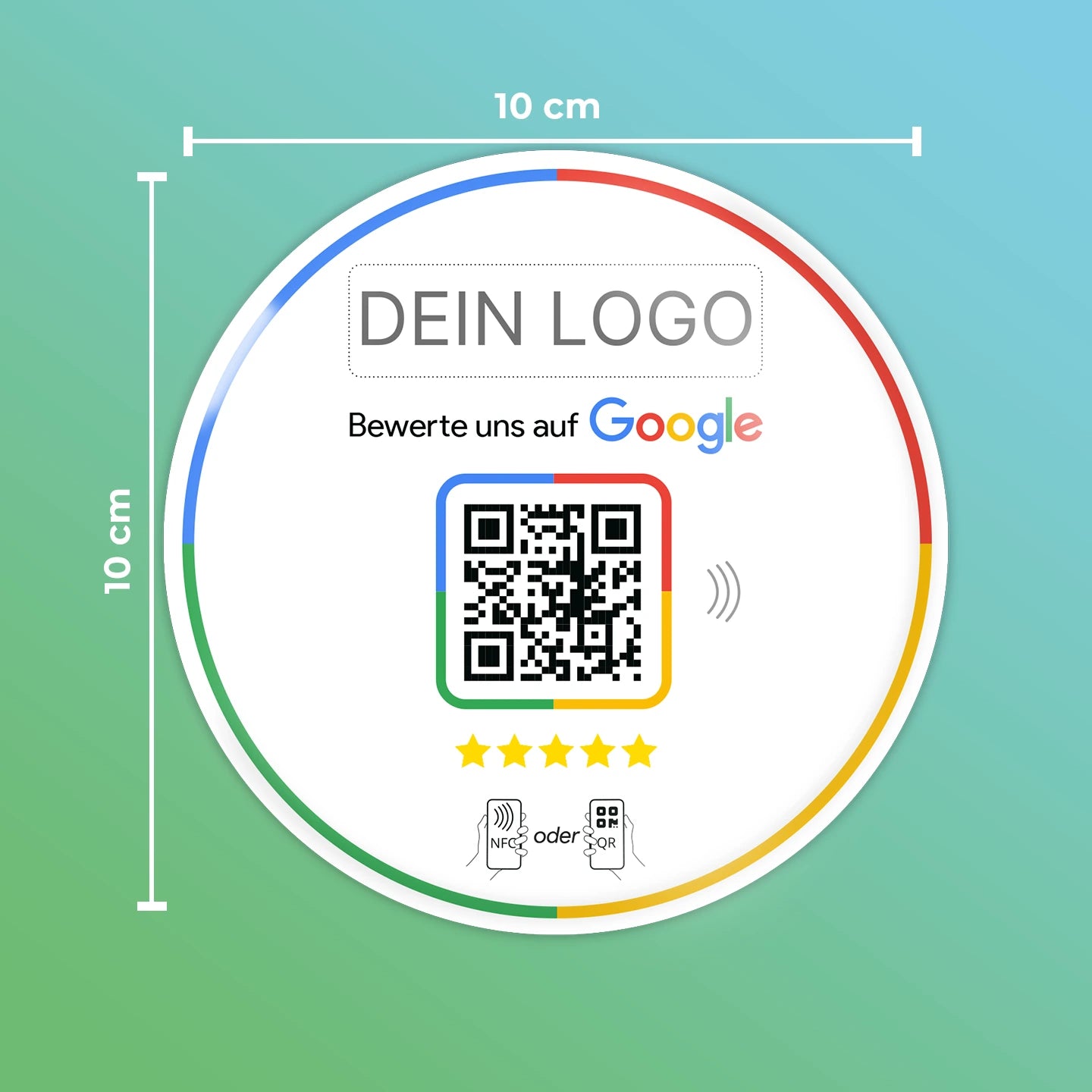 Google Review Booster mit Logo - NFC + QR-Code zum kleben - Vorprogrammiert auf Ihr Unternehmen!