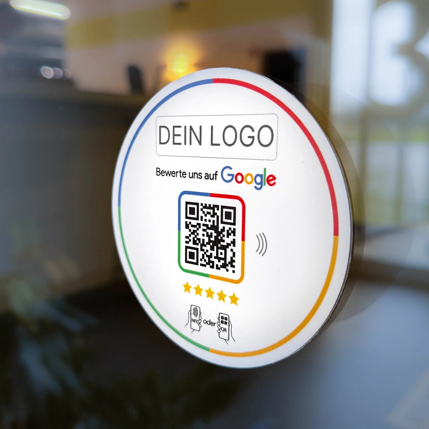 Google Review Booster mit Logo - NFC + QR-Code zum kleben - Vorprogrammiert auf Ihr Unternehmen!