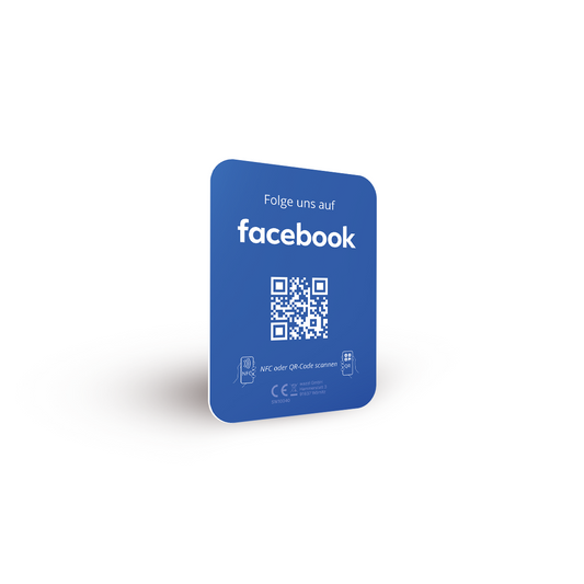 Facebook Follower Booster - NFC/QR-Code Aufsteller - Followerkarte zum kleben