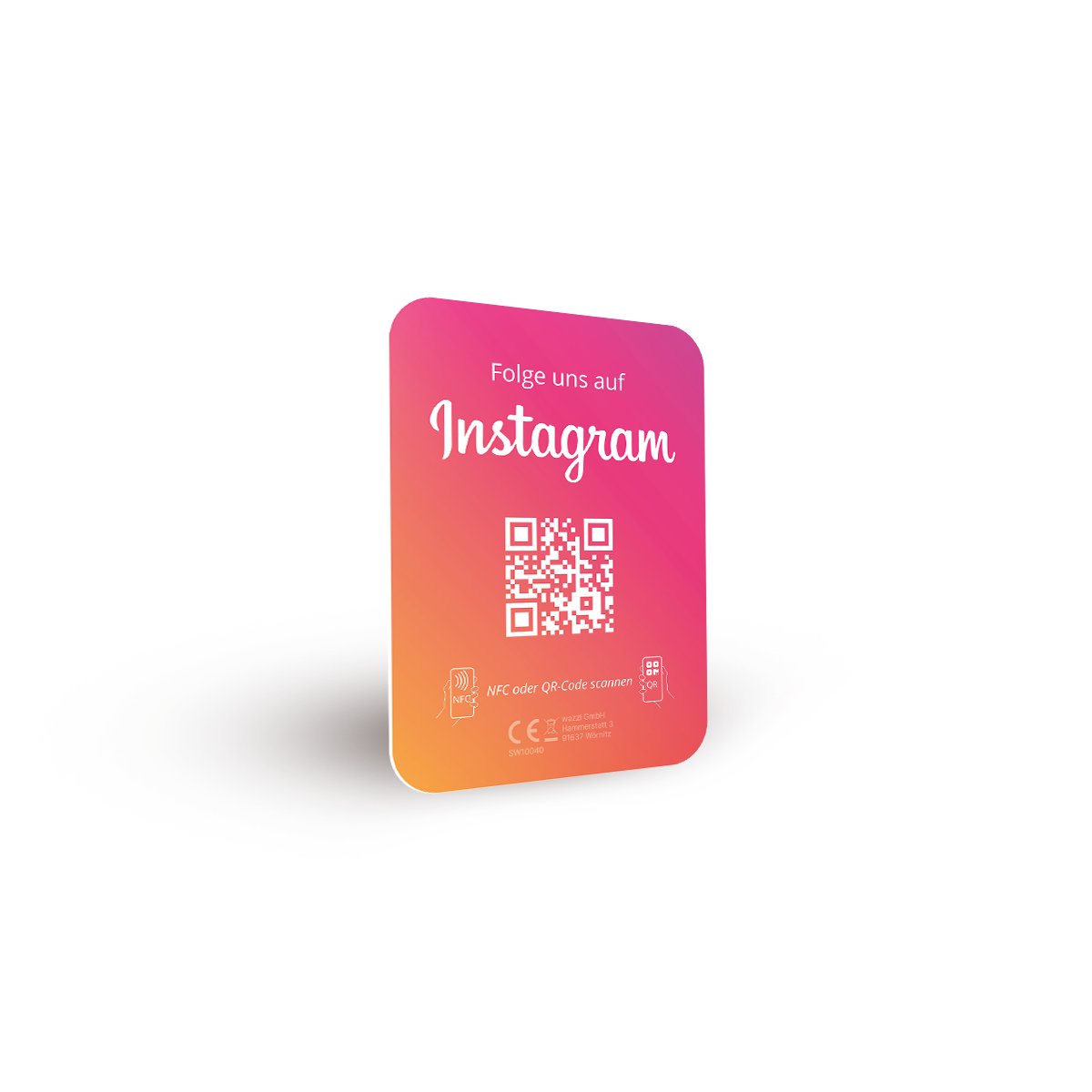 Instagram Booster Karte- NFC / QR-Code zum kleben - Vorprogrammiert auf Ihr Unternehmen