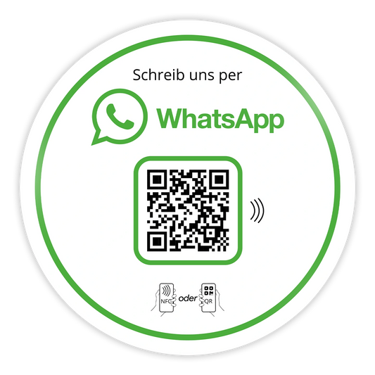 WhatsApp Direct Connect Aufkleber 10cm – NFC/QR-Code für sofortigen Kundenkontakt