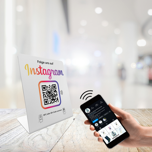 Instagram Booster Display – NFC/QR-Code Display Aufsteller für sofortige Follower!