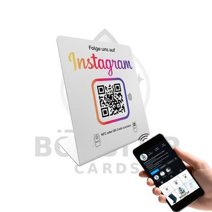 Instagram Booster Display – NFC/QR-Code Display Aufsteller für sofortige Follower!
