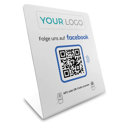 Facebook Follower Booster - NFC/QR-Code Display Aufsteller - Followerdisplay 12x14cm