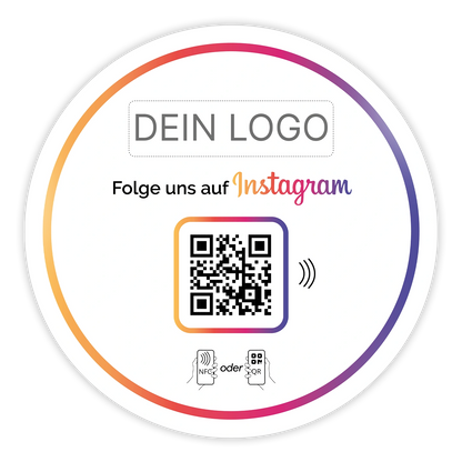 Instagram Follower Booster - NFC + QR-Code mit eigenem Logo zum kleben - für sofortige Follower-Zuwächse!
