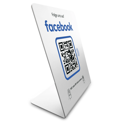 Facebook Follower Booster - NFC/QR-Code Display Aufsteller - Followerdisplay 12x14cm