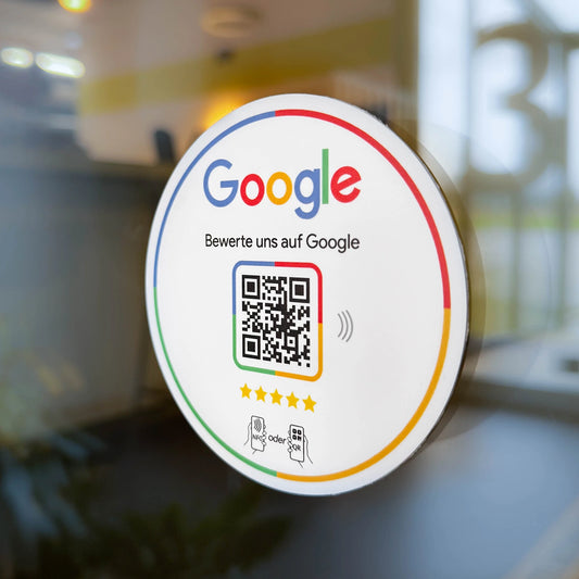 Google Review Booster - NFC + QR-Code zum kleben - Vorprogrammiert auf Ihr Unternehmen!