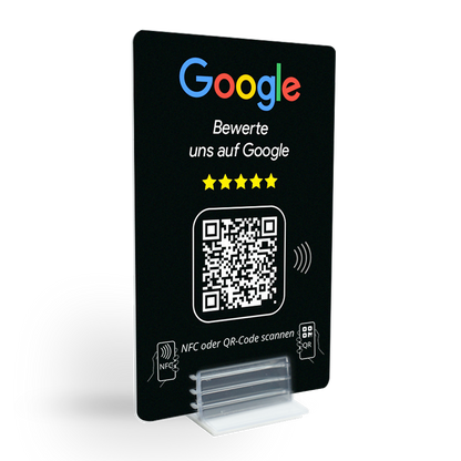 Google Review Booster - NFC / QR-Code Aufsteller - Bewertungskarte