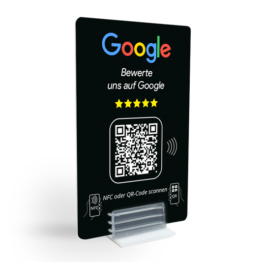 Google Review Booster - NFC / QR-Code Aufsteller - Bewertungskarte